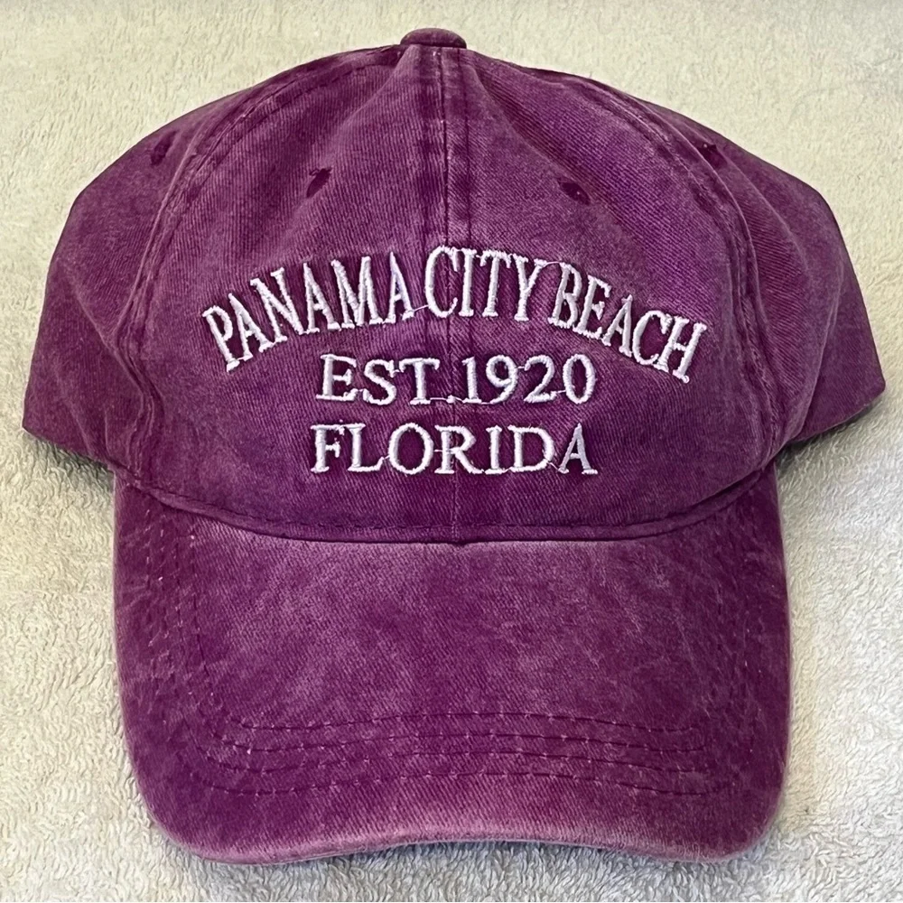Panama City Purple Adjustable Beach Cap